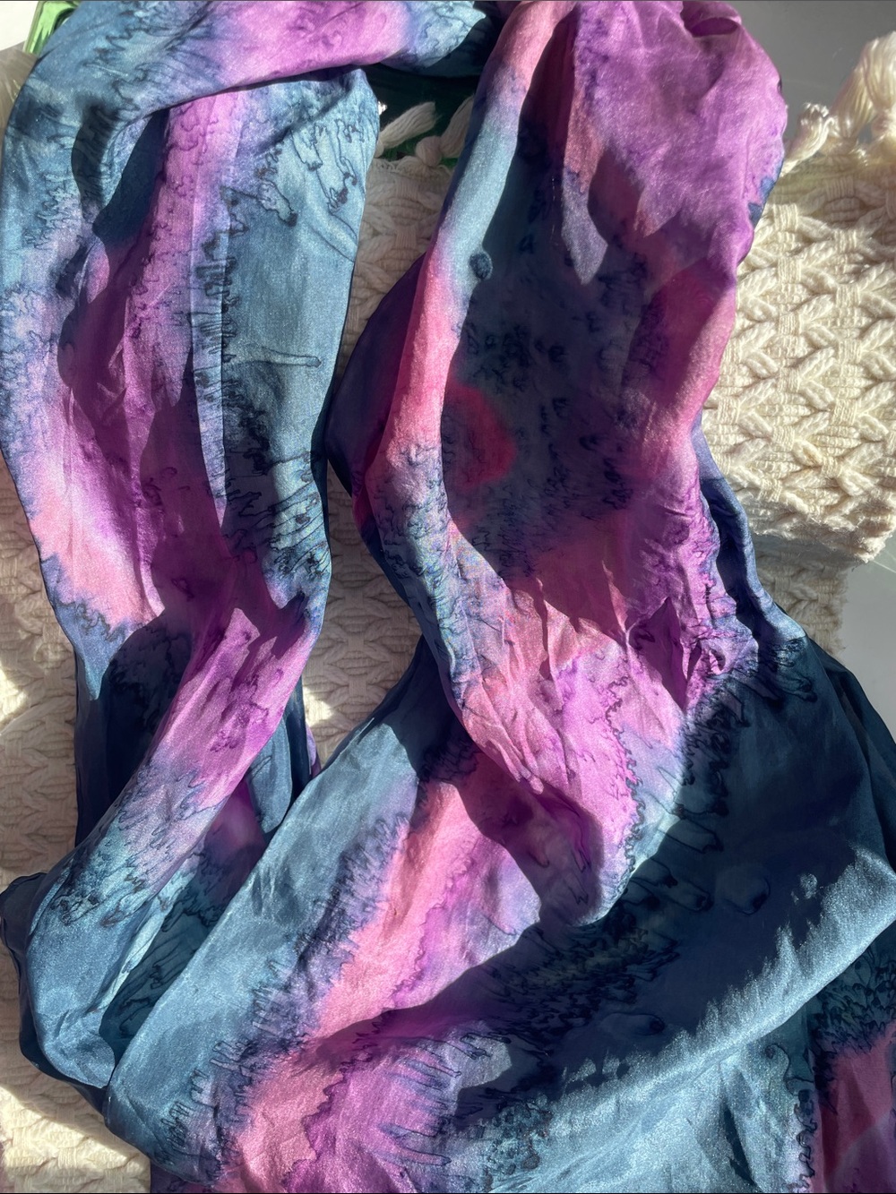 VTG 90s ACID-DYED SILK SCARF